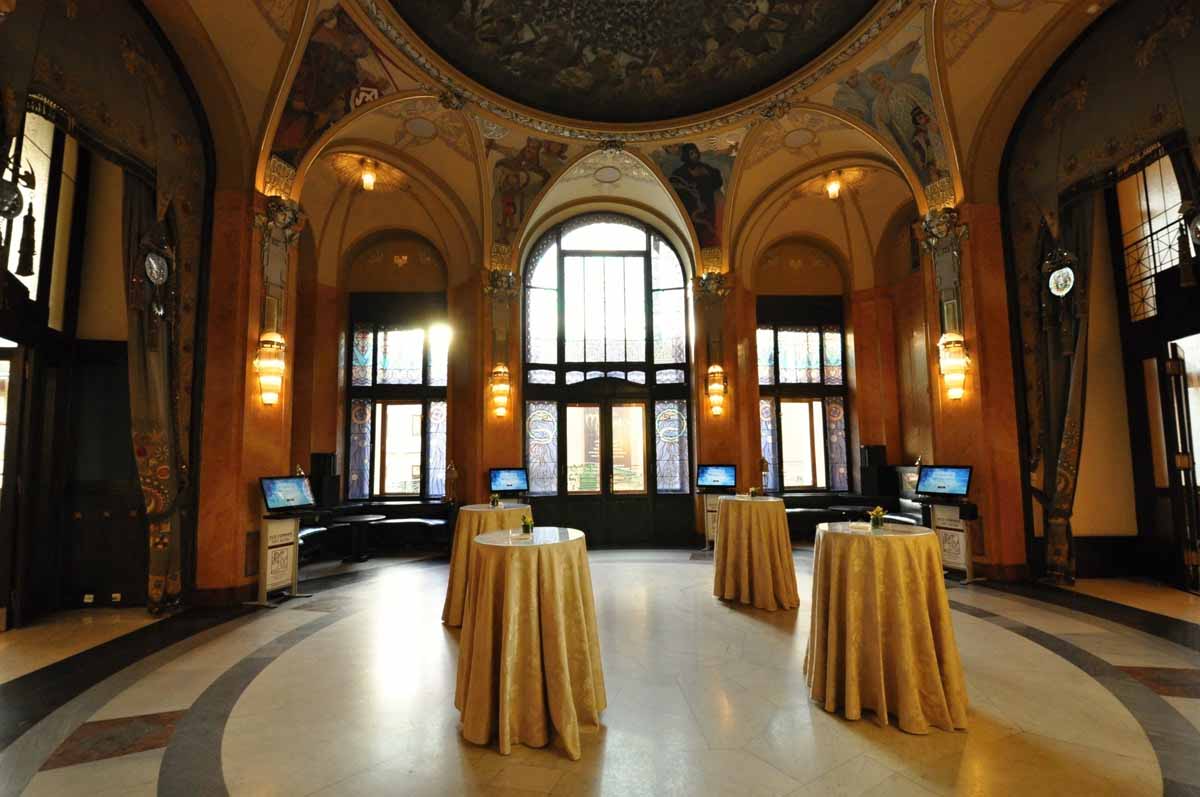 Venue interiors during Prague conference organization
