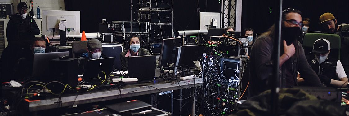 Online event technicians at work during the broadcast